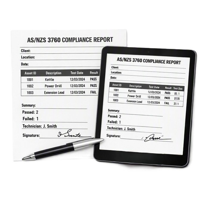 Electrical testing reports and compliance documentation